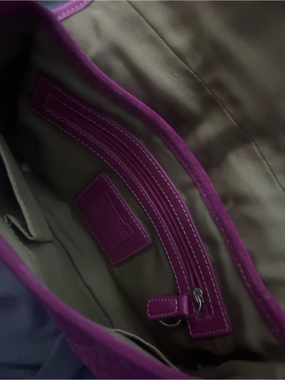 Coach Magenta Shoulder Bag with Front Buckle